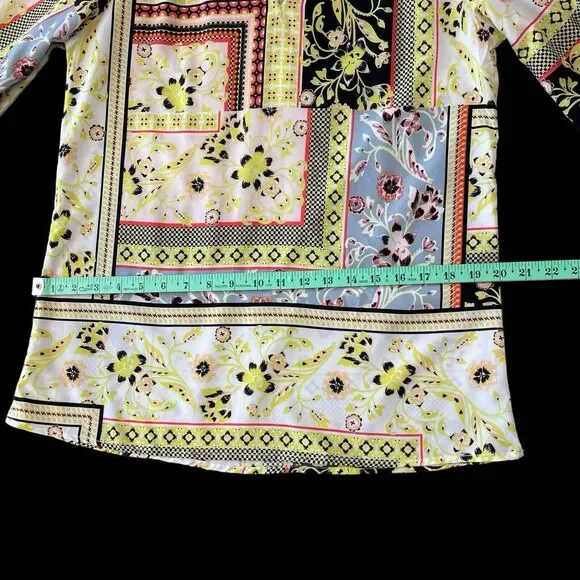 Vantarsi Floral Tunic Blouse V-neck Long Sleeve SZ/S - Picture 8 of 10